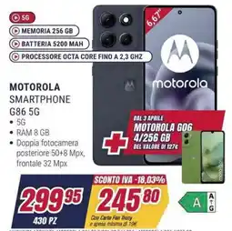 Trony MOTOROLA SMARTPHONE G86 5G offerta