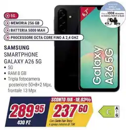 Trony SAMSUNG SMARTPHONE GALAXY A26 5G offerta