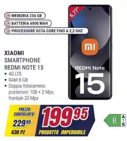 Trony XIAOMI SMARTPHONE REDMI NOTE 15 offerta
