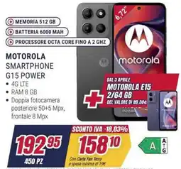 Trony MOTOROLA SMARTPHONE G15 POWER offerta
