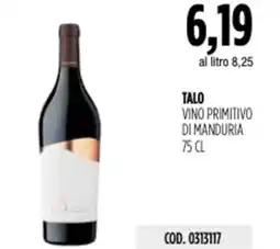 Carico Cash & Carry Talo vino primitivo di manduria offerta