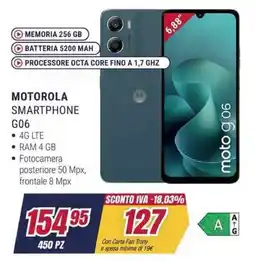Trony MOTOROLA SMARTPHONE G06 offerta