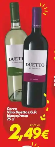 Iper Super Conveniente Corvo Vino Duetto I.G.P. bianco/rosso offerta