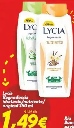 Iper Super Conveniente Lycia Bagnodoccia idratante/nutriente/ original offerta