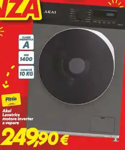 Iper Super Conveniente Akai Lavatrice motore inverter a vapore offerta