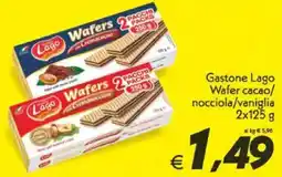 Iper Super Conveniente Gastone Lago Wafer cacao/ nocciola/vaniglia offerta