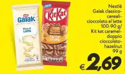 Iper Super Conveniente Nestlé Galak classico cereali cioccolato al latte/ Kit kat caramel doppio cioccolato hazelnut offerta