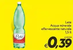 Iper Super Conveniente Lete Acqua minerale effervescente naturale offerta