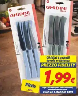 Iper Super Conveniente Ghidini 6 coltelli tavola o bistecca offerta