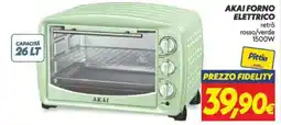 Iper Super Conveniente Akai forno elettrico retrò rosso/verde 1500W offerta