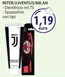 Acqua & Sapone INTER/JUVENTUS/MILAN - Dentifricio - Spazzolino offerta