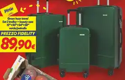 Iper Super Conveniente Green hour travel Set 3 trolley+beauty case offerta