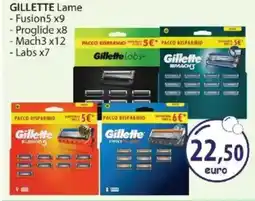 Acqua & Sapone GILLETTE Lame - Fusion5 x9 - Proglide x8 -Mach3 x12 -Labs x7 offerta