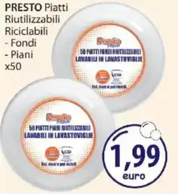Acqua & Sapone PRESTO Piatti Riutilizzabili Riciclabili - Fondi - Piani x50 offerta