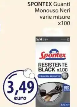 Acqua & Sapone SPONTEX Guanti Monouso Neri x100 offerta