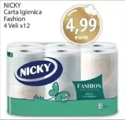 Acqua & Sapone NICKY Carta Igienica Fashion 4 Veli x12 offerta