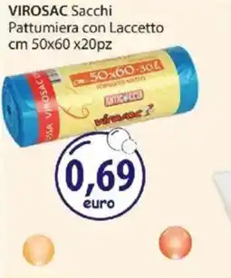 Acqua & Sapone VIROSAC Sacchi Pattumiera con Laccetto cm 50x60 x20pz offerta