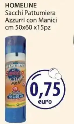 Acqua & Sapone HOMELINE Sacchi Pattumiera Azzurri con Manici cm 50x60x15pz offerta