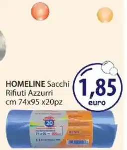 Acqua & Sapone HOMELINE Sacchi Rifiuti Azzurri cm 74x95x20pz offerta