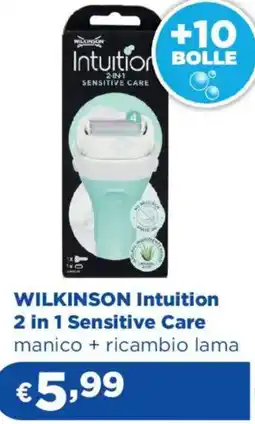 Acqua & Sapone WILKINSON Intuition 2 in 1 Sensitive Care manico + ricambio lama offerta