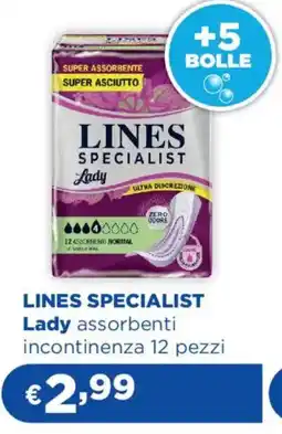 Acqua & Sapone LINES SPECIALIST Lady assorbenti incontinenza 12 pezzi offerta