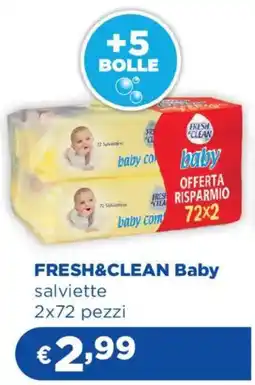 Acqua & Sapone FRESH&CLEAN Baby salviette 2x72 pezzi offerta