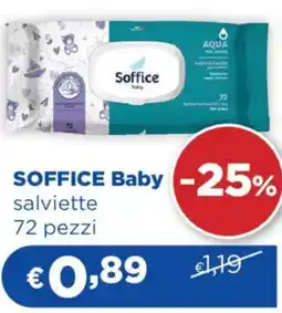Acqua & Sapone SOFFICE Baby salviette 72 pezzi offerta