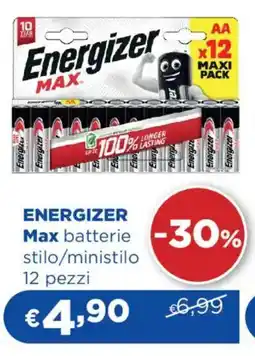 Acqua & Sapone ENERGIZER Max batterie stilo/ministilo 12 pezzi offerta