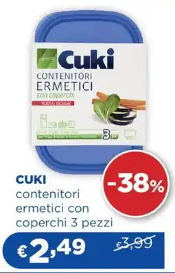 Acqua & Sapone CUKI contenitori ermetici con coperchi 3 pezzi offerta
