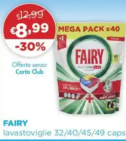 Acqua & Sapone FAIRY lavastoviglie 32/40/45/49 caps offerta