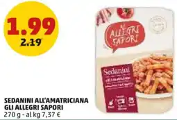 PENNY Sedanini all'amatriciana GLI ALLEGRI SAPORI offerta