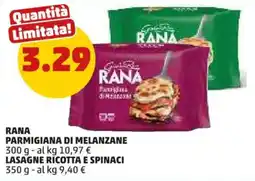 PENNY Rana parmigiana di melanzane, lasagne ricotta e spinaci offerta