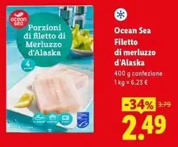 Lidl Ocean Sea Filetto di merluzzo d'Alaska offerta