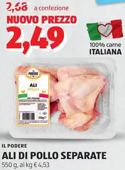 ALDI Il podere ali di pollo separate offerta