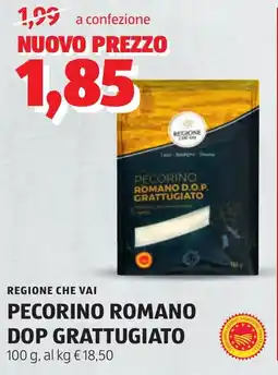 ALDI Regione che vai pecorino romano dop grattugiato offerta