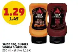 PENNY Salse bbq, burger VOGLIA DI GRIGLIA offerta