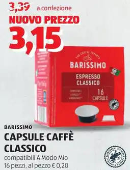ALDI Barissimo capsule caffè classico offerta