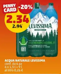 PENNY Acqua naturale LEVISSIMA offerta