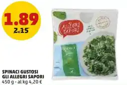 PENNY Spinaci gustosi GLI ALLEGRI SAPORI offerta