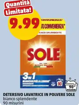 PENNY Detersivo lavatrice in polvere sole bianco splendente offerta