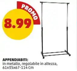 PENNY Appendiabiti, in metallo, regolabile in altezza offerta