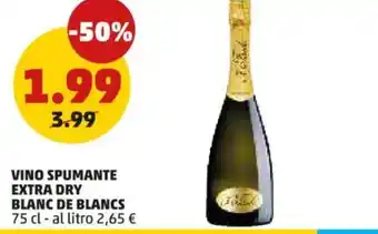 PENNY Vino spumante extra dry blanc de blancs offerta