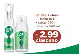 Acqua & Sapone Cif infinite+clean tutto in 1 offerta