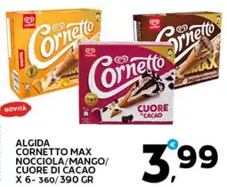 Extra Supermercati Algida cornetto max nocciola/mango/ cuore di cacao x6 offerta