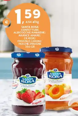 Extra Supermercati Santa rosa confetture albicocche/amarene/ arance amare/ ciliegie/ fragole/limoni/ pesche/prugne offerta