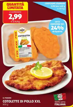 ALDI Il podere cotolette di pollo XXL offerta