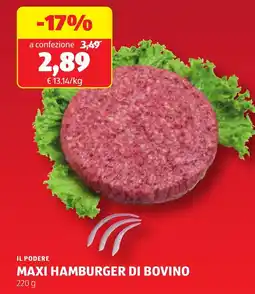 ALDI Il podere maxi hamburger di bovino offerta