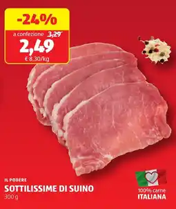 ALDI Il podere sottilissime di suino offerta