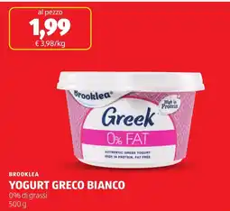 ALDI Brooklea yogurt greco bianco offerta