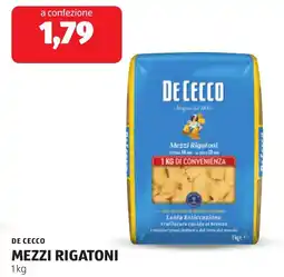 ALDI De cecco mezzi rigatoni offerta